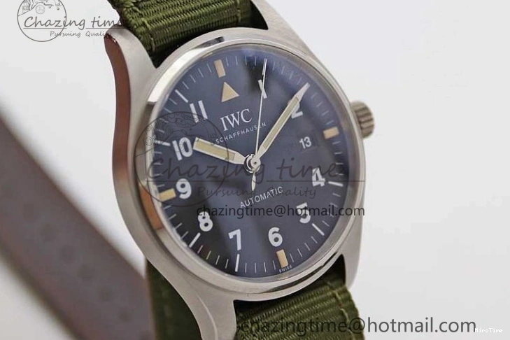 MIROTIME 0126 FastDry Mark XVIII “TRIBUTE TO MARK XI” IW327007 M+F 1:1 Best Edition Black Dial on Green Nylon Strap A 7050